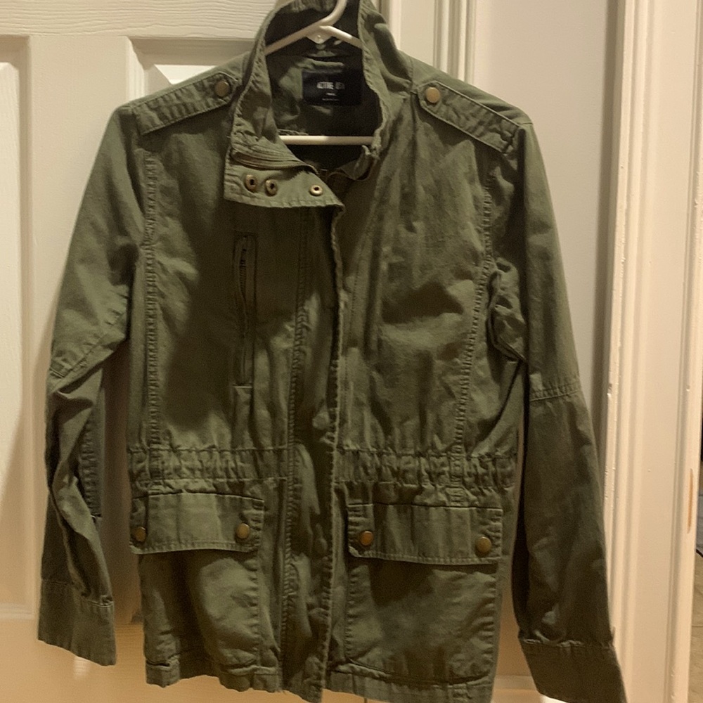 Army green utility jacket